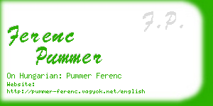 ferenc pummer business card